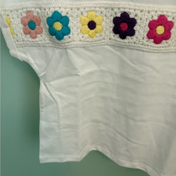 ZARA CROCHET FLORAL T-SHIRT - Picture 4 of 7